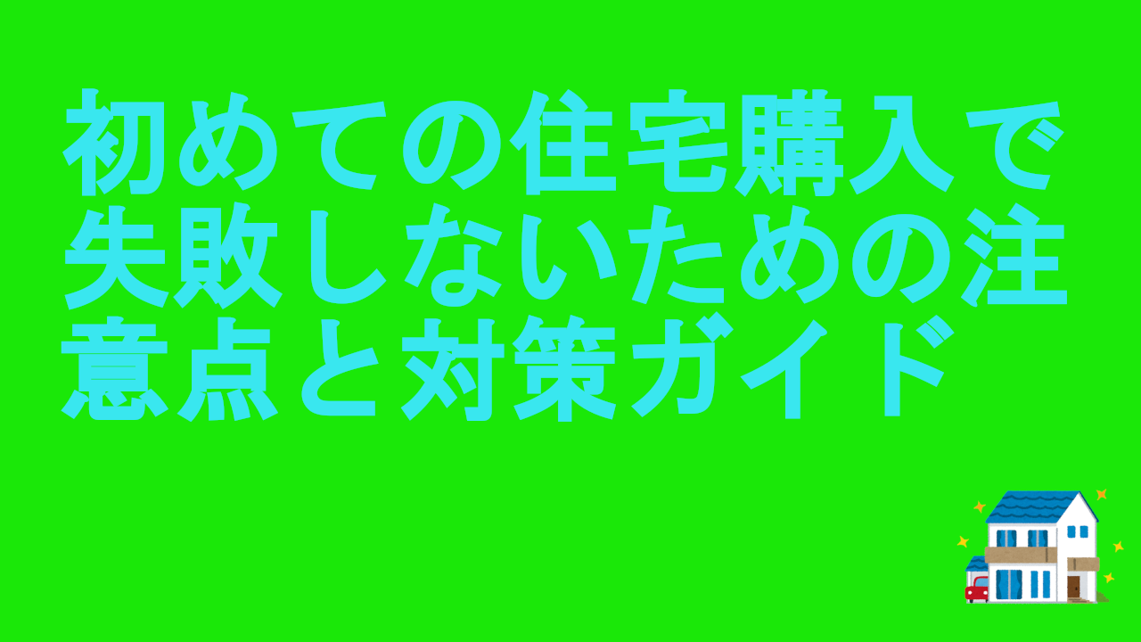 初めての住宅購入で失敗しないための注意点と対策ガイド