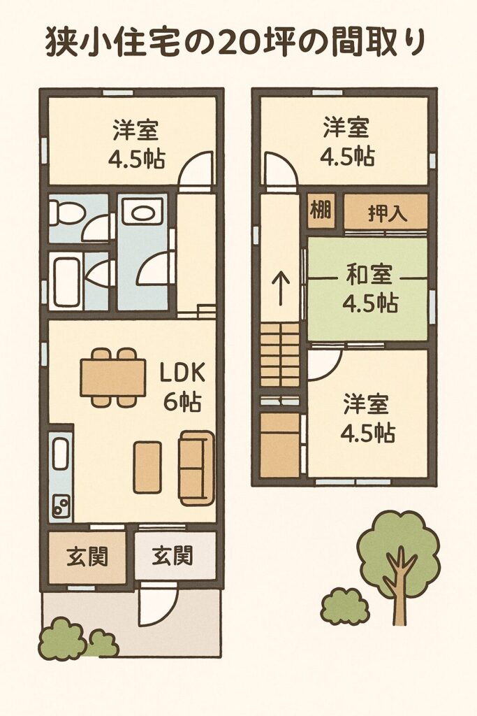 狭小住宅で20坪の間取り