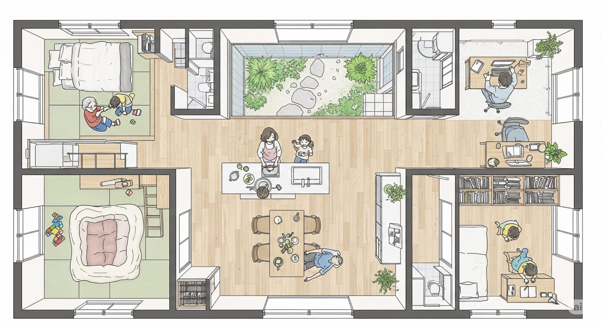 ワンフロアの平屋の間取り完全ガイド【後悔しないポイント】 | 理想のマイホーム計画｜家づくりがわかる情報サイト