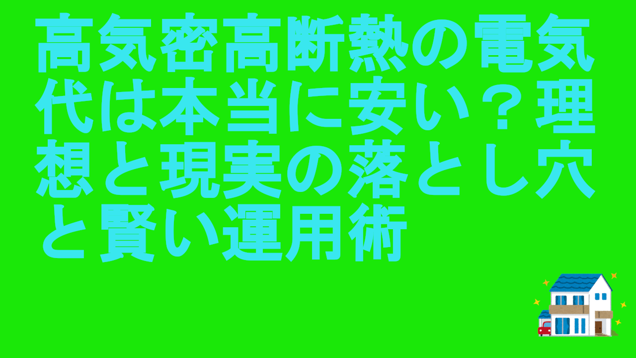 高気密高断熱の電気代