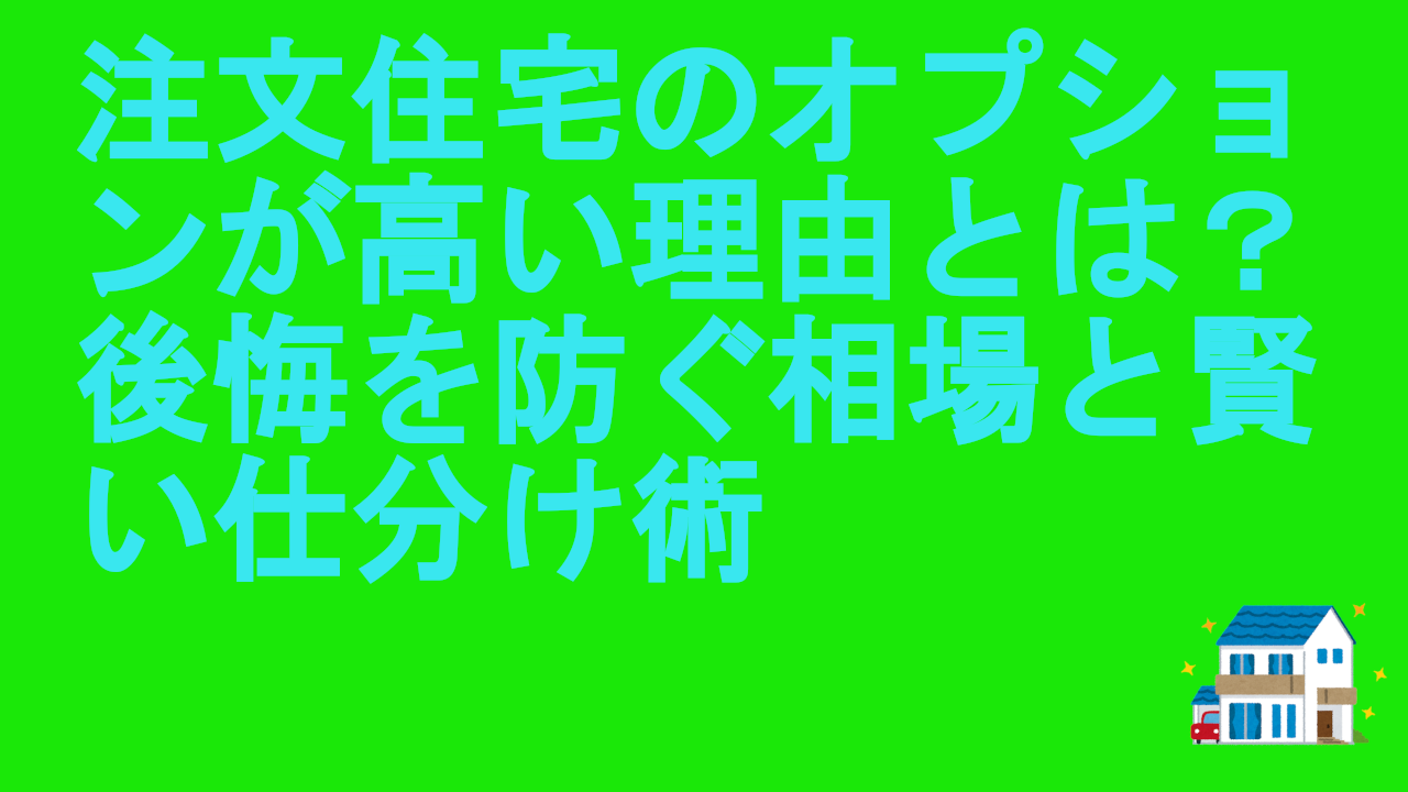 注文住宅のオプションが高い理由